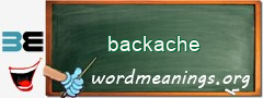 WordMeaning blackboard for backache